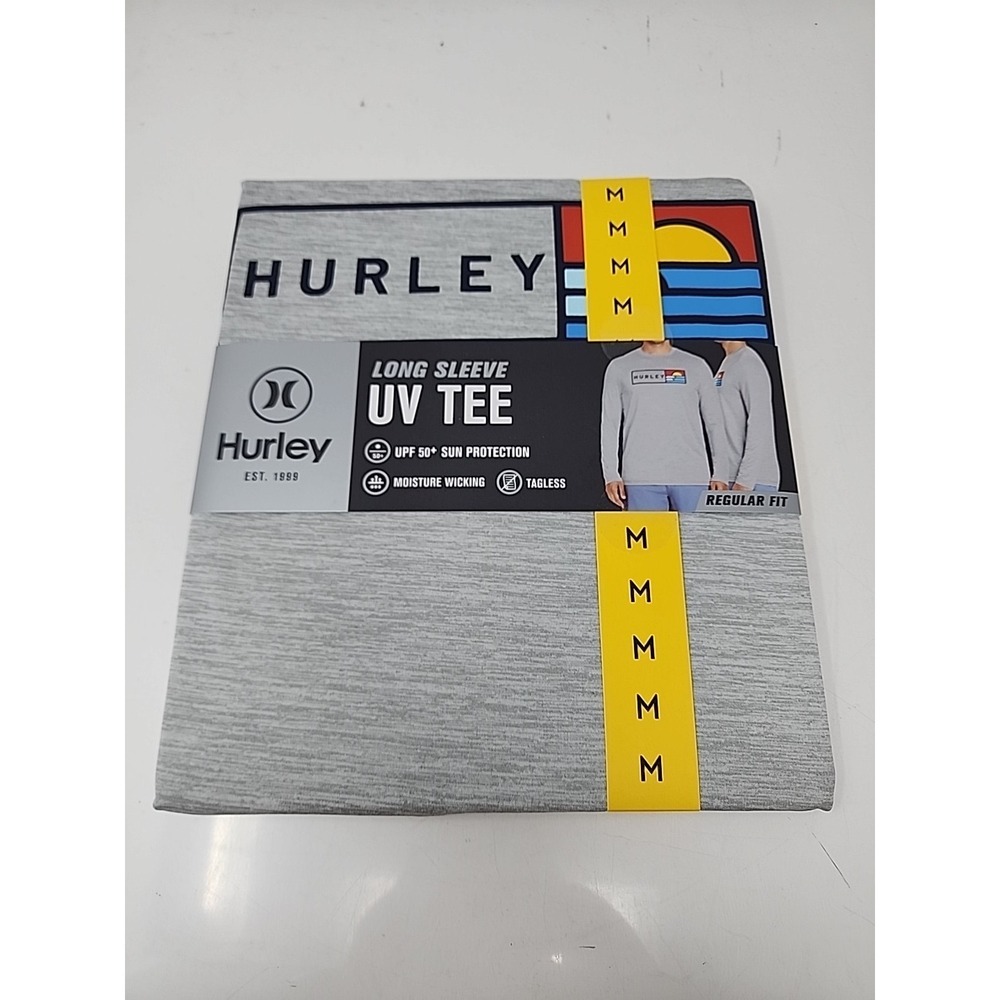 Hurley Men's Sunny Side Hybrid Stretch Tagless UV T-Shirt M Grey Fishing